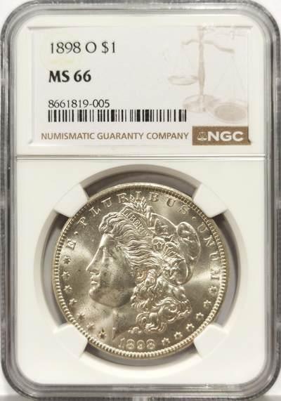 博洋堂世界钱币拍卖第158期（全场包邮） - NGC MS66 美国1898 O 摩根 高分难得