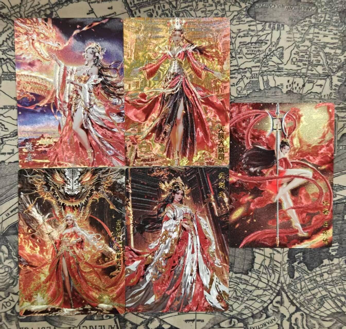 春节前倒数第三场！！龙虎卡牌-七三场（满200元包邮，无佣金，每周六结拍，欢迎送拍） 粗闪5张 奇点 喜庆五人 (龙妈&龙舞&火族大祭司&武则天&吕玲绮)