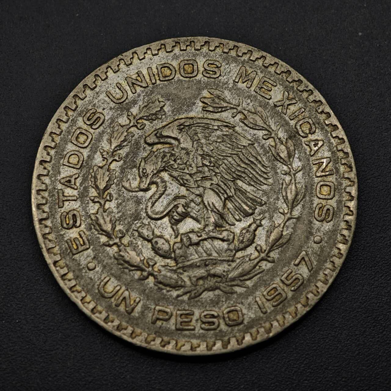 【淘币小摊】实时拍第八百五十三拍   散币银币场   满百包邮可预留二周 每周一统一发货   墨西哥1957年一比索低银币