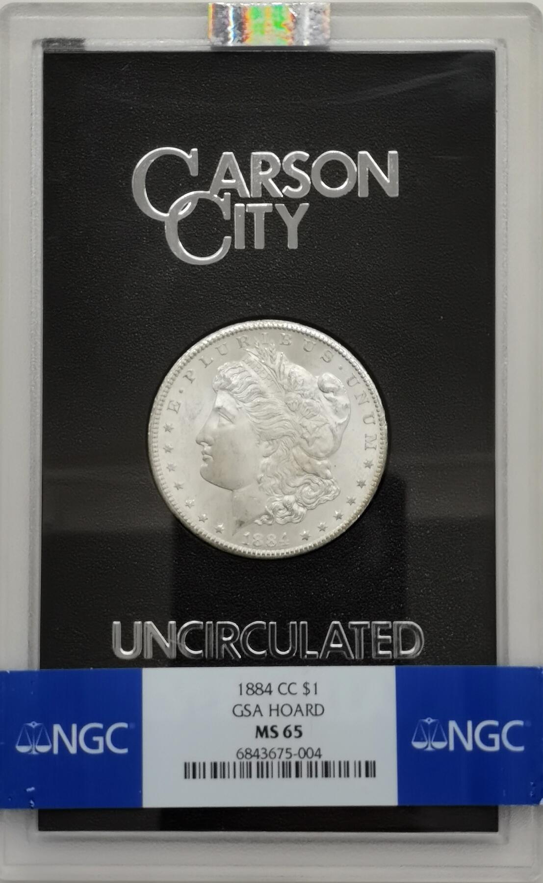 博洋堂世界钱币拍卖第158期（全场包邮） NGC MS65 美国1884 CC 摩根 卡森厂 GSA大封装 高分难得