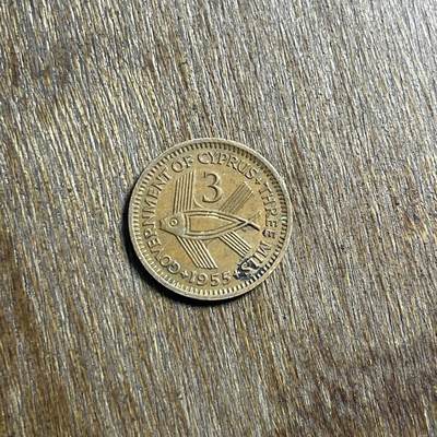 【春节前最后一拍，下一场3.3号】★第139场★散币场。不寄存，30包邮。不满30元，支付5元运费。《接受代拍 代送NGC评级》 - 37【无寄存】1955 塞浦路斯 3米尔 铜币