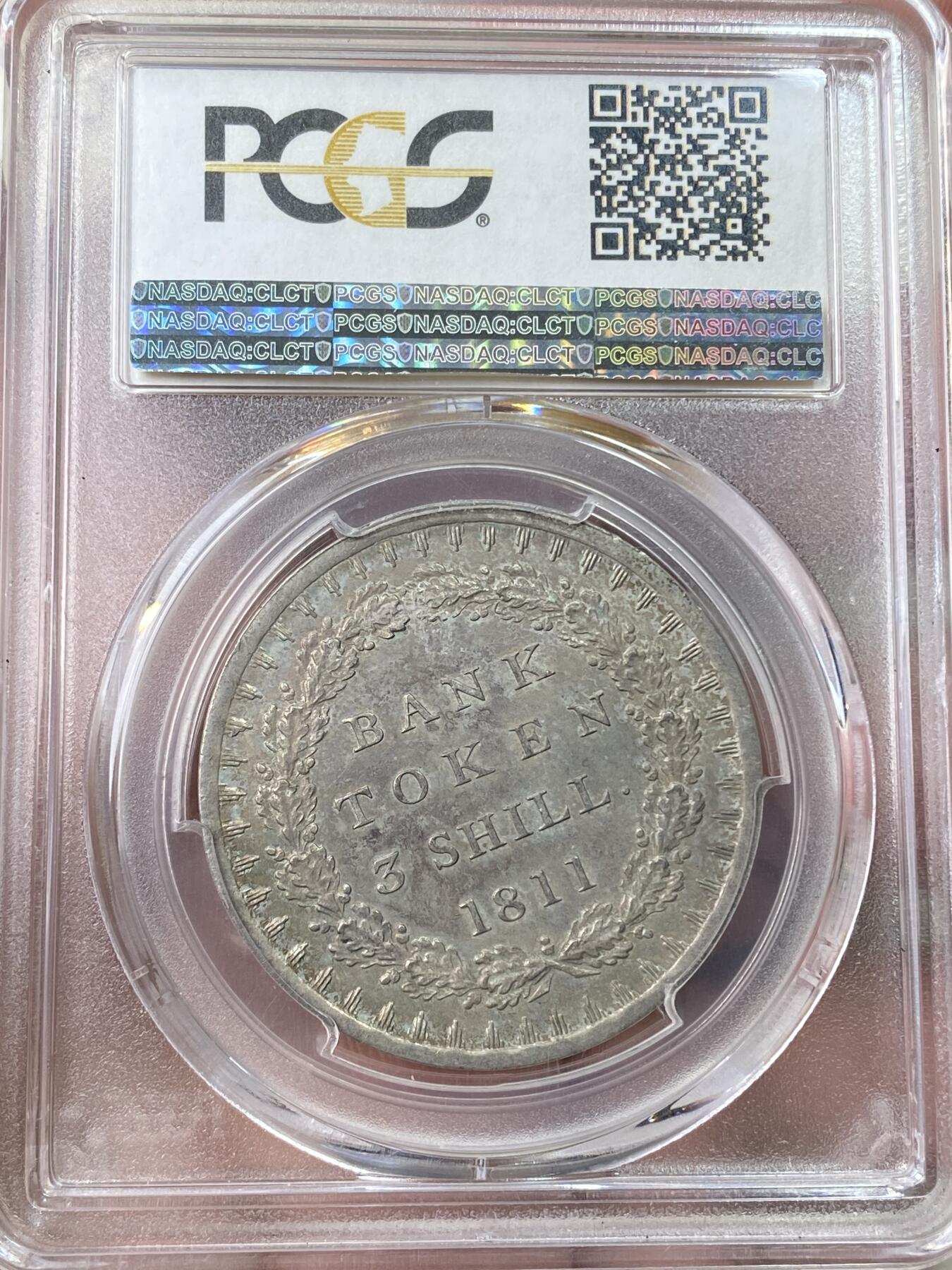 万国钱币拍卖第059期 PCGS MS64 1811年英国乔治三世英格兰银行3先令银币 乌云包浆也掩盖不住的底光迸发 极美收藏品质