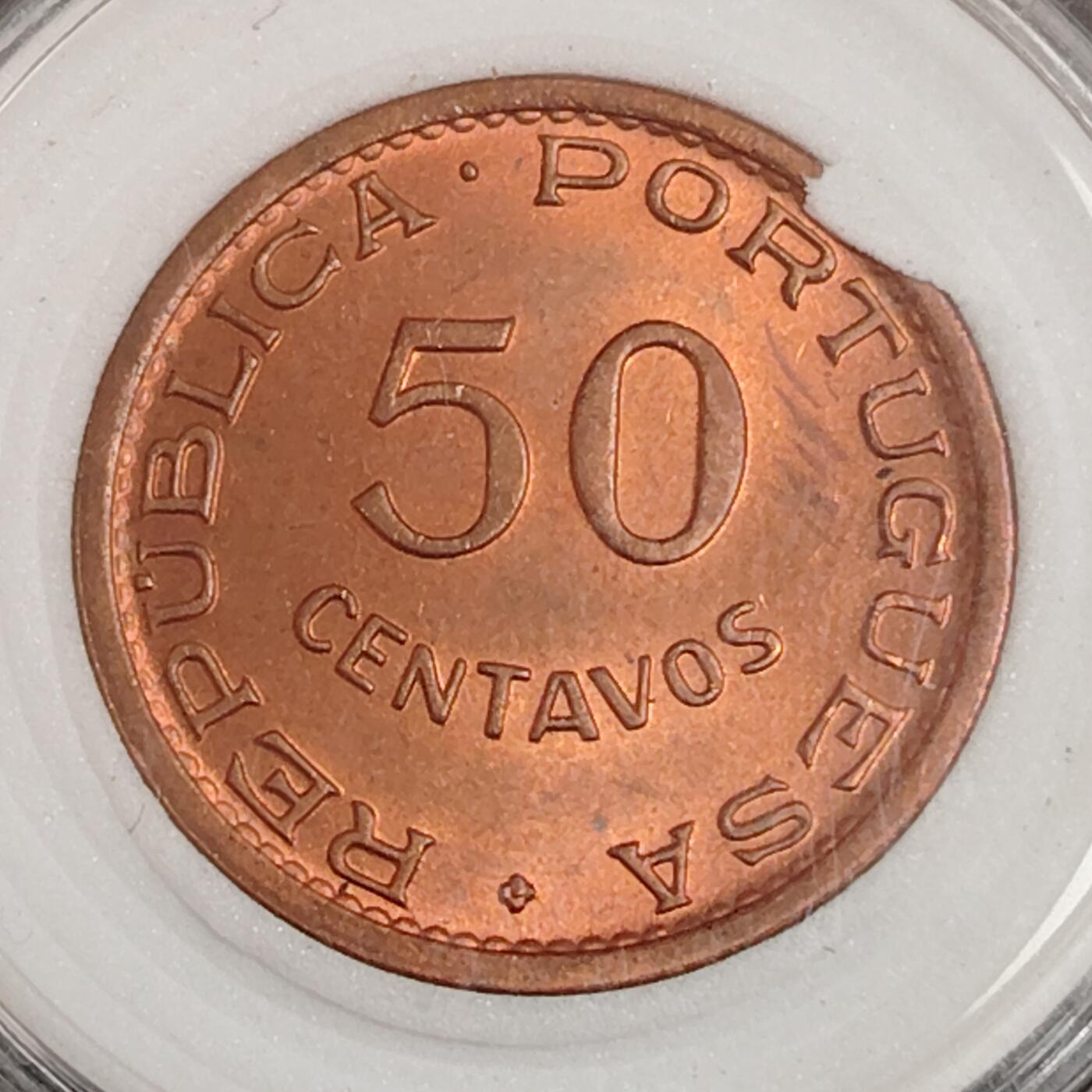 布加迪🐬～世界钱币(上海)🌾第 271 期 /  各国套币和散币 葡属帝汶 1970年 50分 原光好品