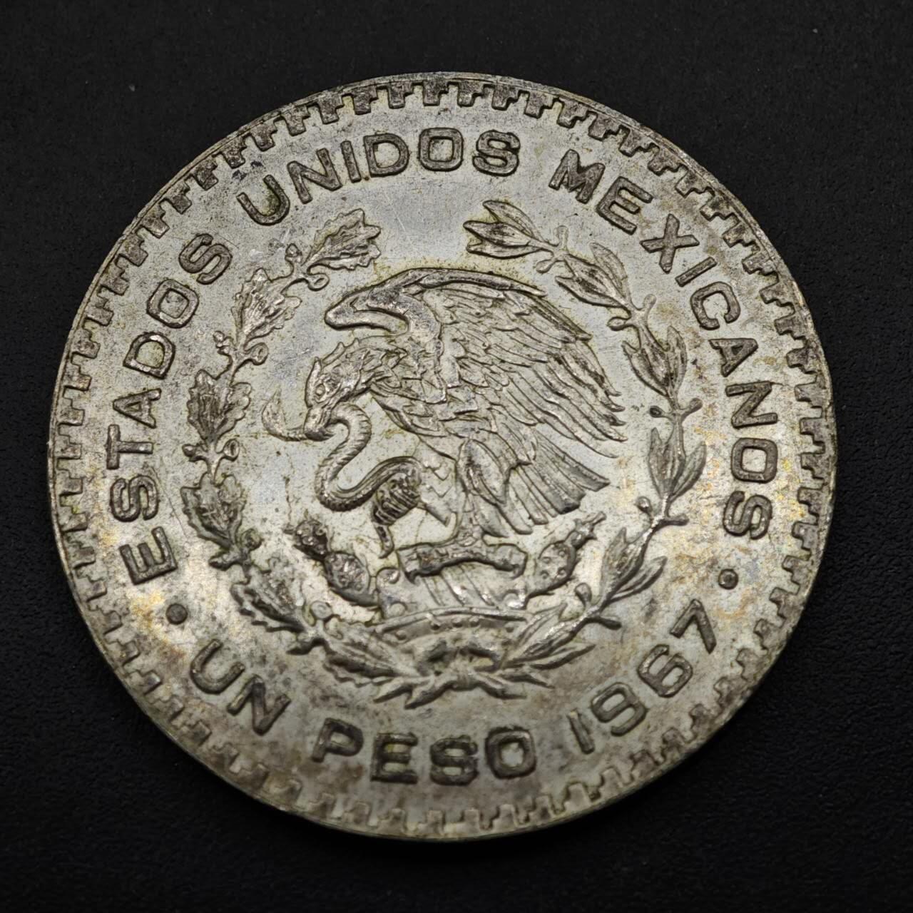 【淘币小摊】实时拍第八百五十三拍   散币银币场   满百包邮可预留二周 每周一统一发货   墨西哥1967年一比索低银币