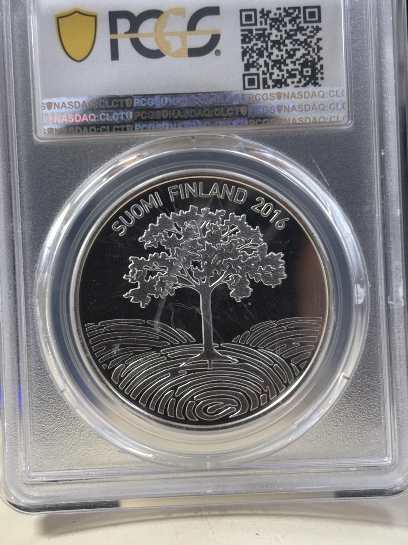 第189期拍卖 芬兰2016年发行工作的意义20欧精制纪念银币PCGS-PR70,925银，25.5克
