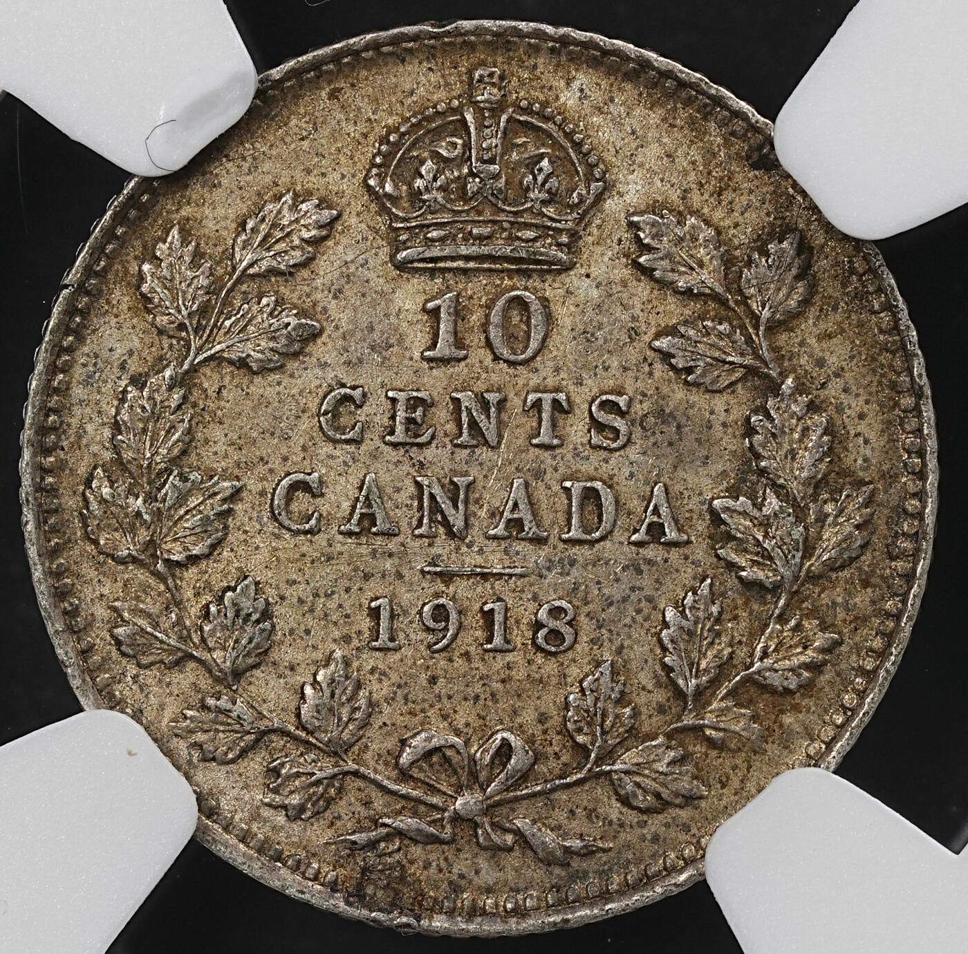 修遠堂世界钱币第102期 NGC XF45 1918年加拿大10分银币，盒子年份标识有误
