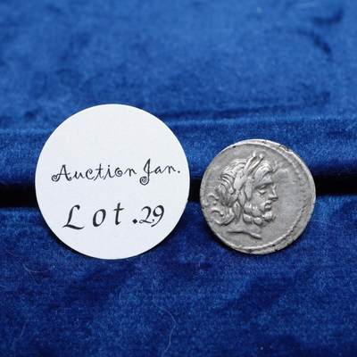 琋语集藏2026年02月欧洲古典打制币拍卖 - 古罗马共和-朱庇特与朱诺银币（镶嵌拆卸 磨边