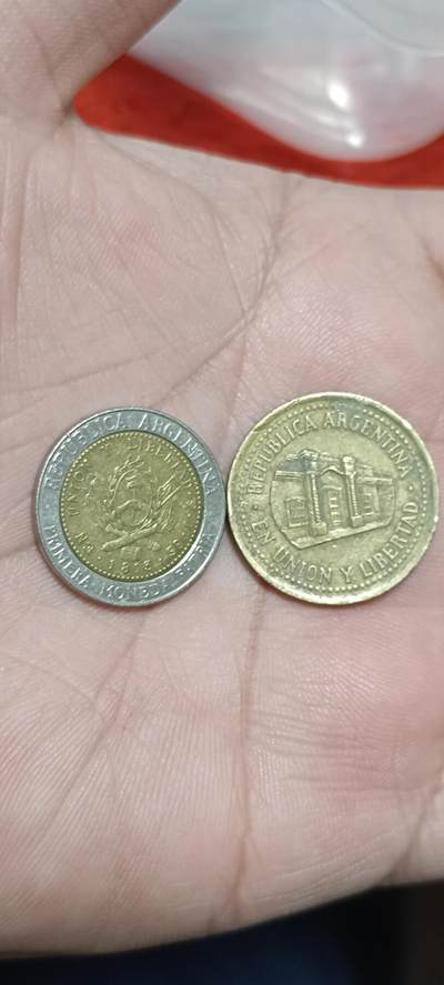 万国钱币阁第八场 - 双色阿根廷1比索➕50分铜币