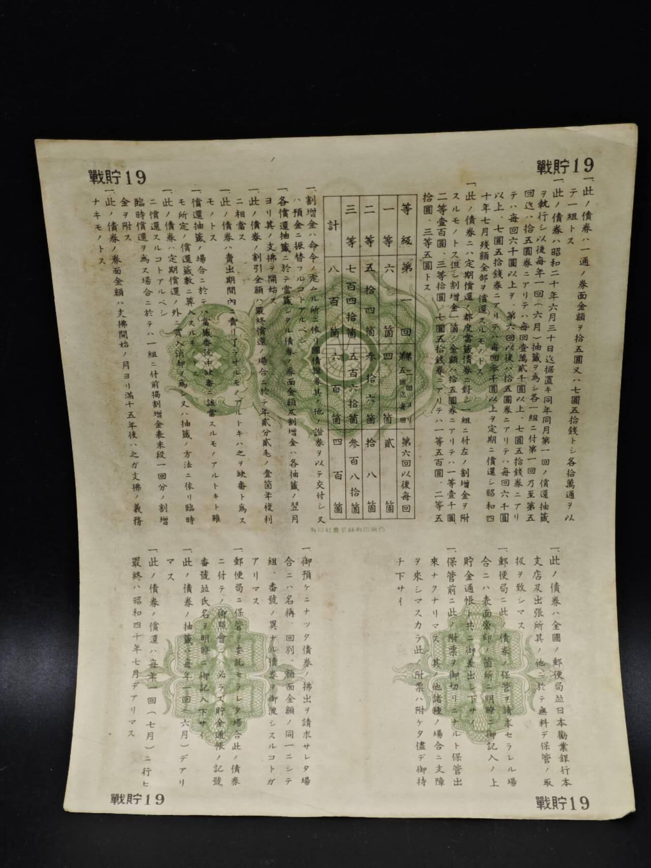 【淘币小摊】限时拍第八百五十二拍  无佣金福利纸币场  满百包邮可预留两周  周一统一发货  日本金七圆五拾钱储蓄劵【有折】