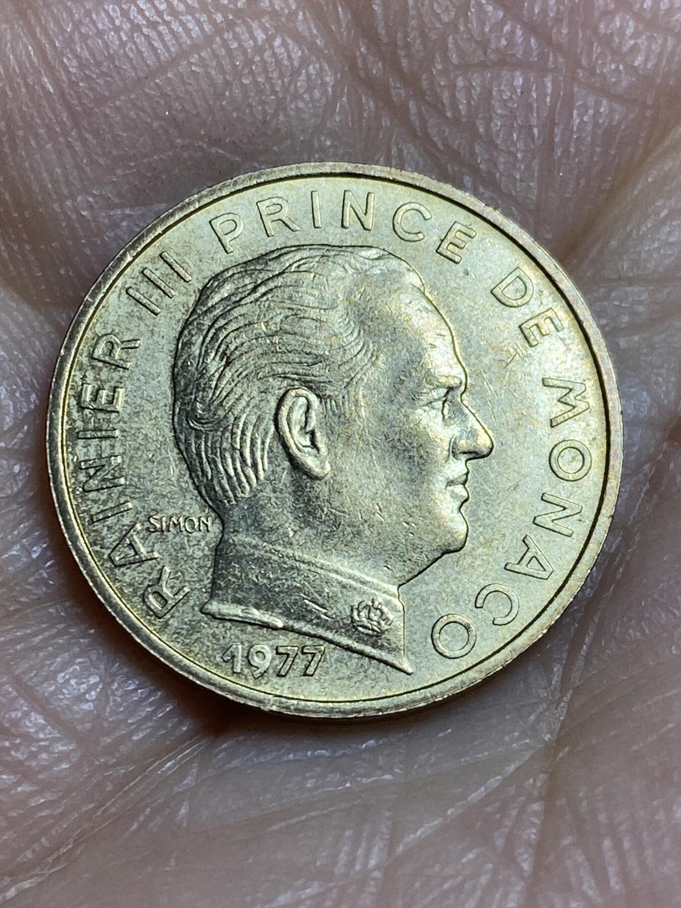 2026年第十四场(总第一百八十三场）外国好品散币场(免佣金) 摩纳哥🇲🇨1977年10分(兰尼埃三世时期，Dolphin –海豚标)