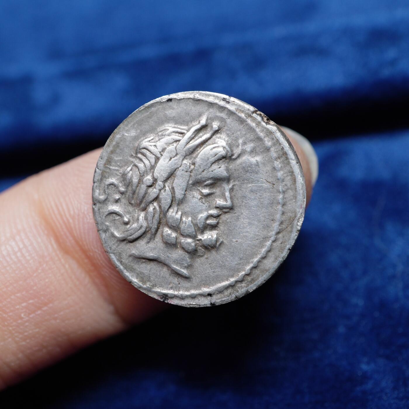 琋语集藏2026年02月欧洲古典打制币拍卖 古罗马共和-朱庇特与朱诺银币（镶嵌拆卸 磨边