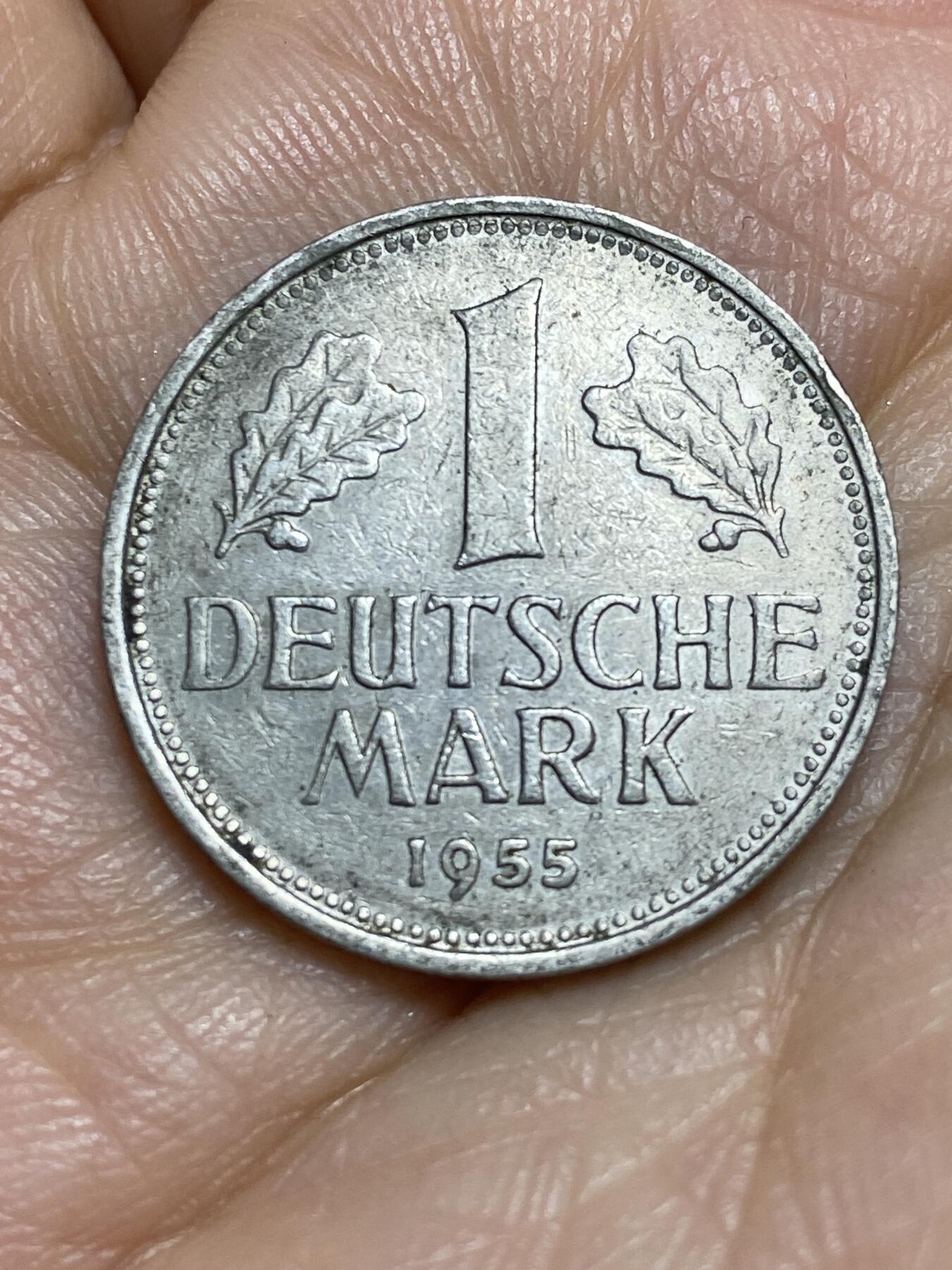 2026年第十三场(总第一百八十二场）外国好品散币场(免佣金) 稀少大特年–德国🇩🇪1955年1马克(G标，卡尔斯鲁厄造)