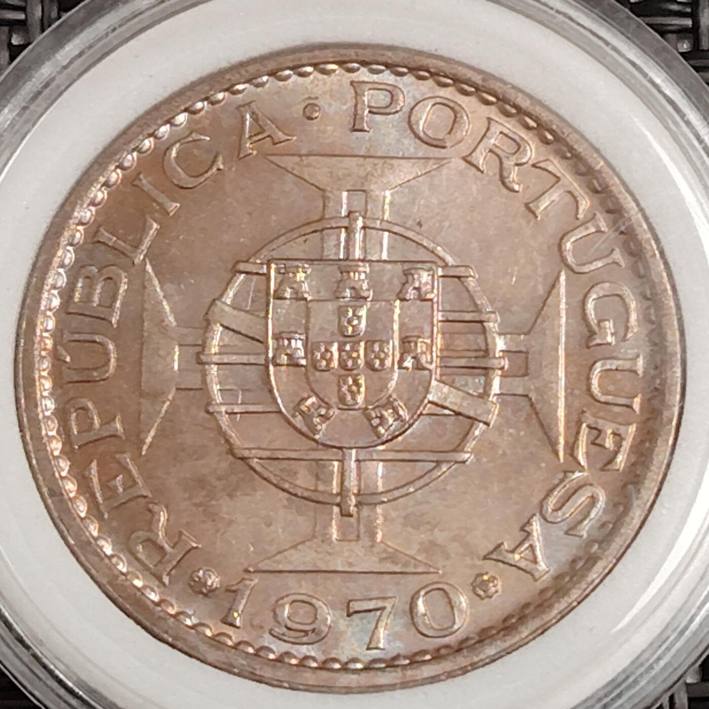 布加迪🐬～世界钱币(上海)🌾第 271 期 /  各国套币和散币 葡属帝汶 1970年 5埃斯库多 原光好品
