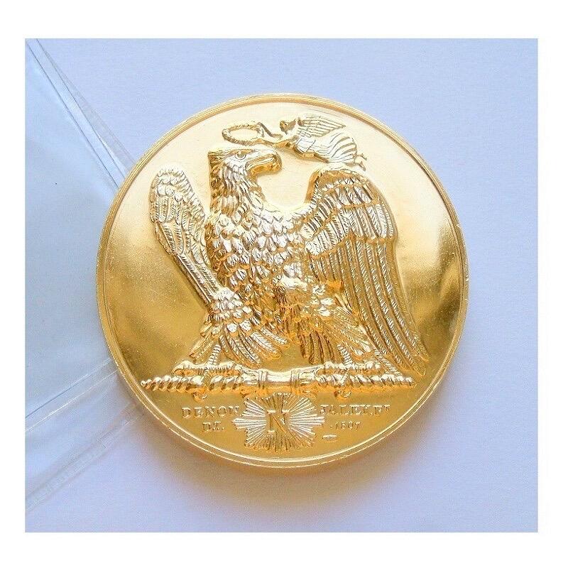 【旋风钱币】1月24日19:00准时开拍 精美欧洲币章、银币银章、第三帝国钱币等 全场包邮！ 【艺术】法国艺术大章纪念1807年 拿破仑战争+雄鹰高浮雕精制大镀金章 40MM