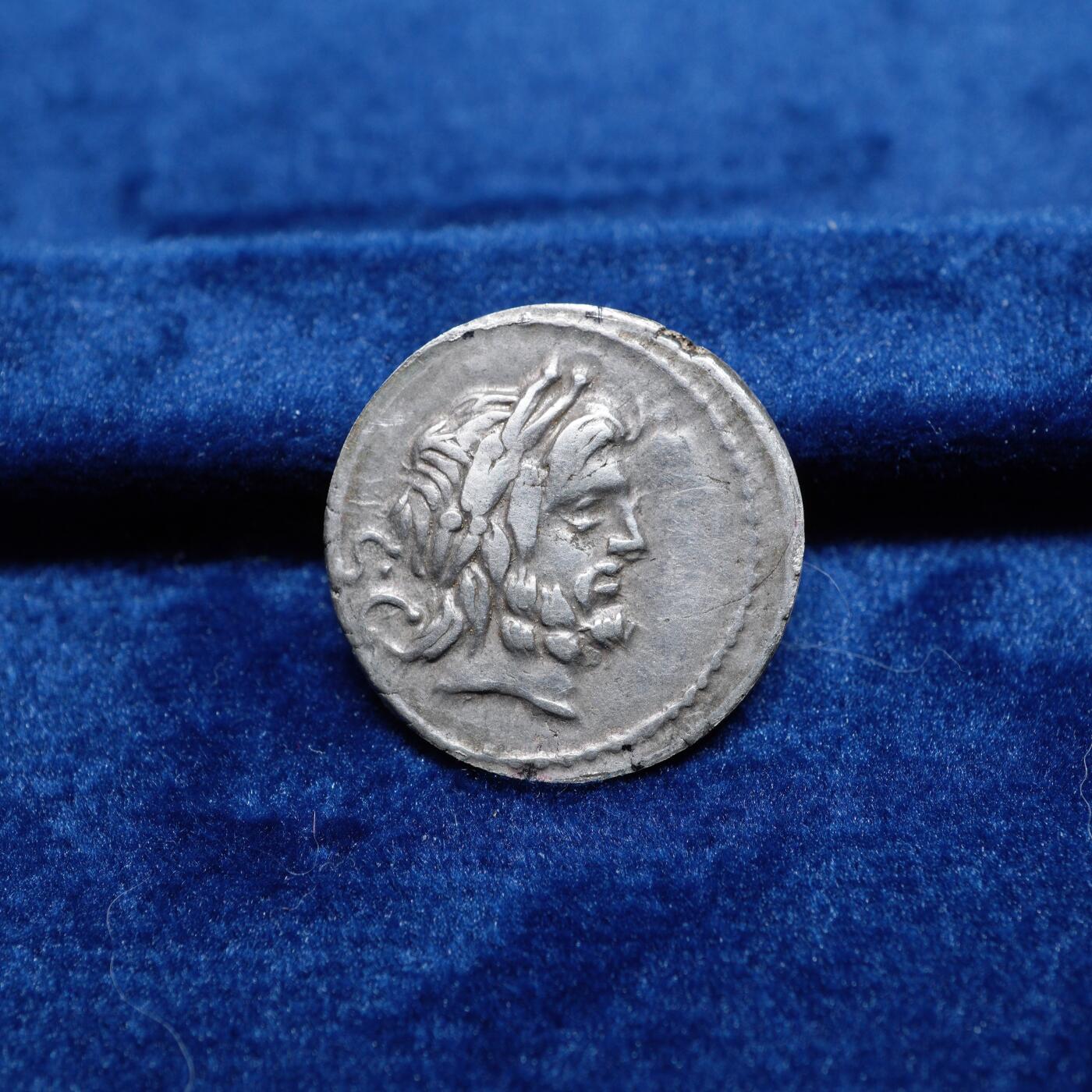 琋语集藏2026年02月欧洲古典打制币拍卖 古罗马共和-朱庇特与朱诺银币（镶嵌拆卸 磨边