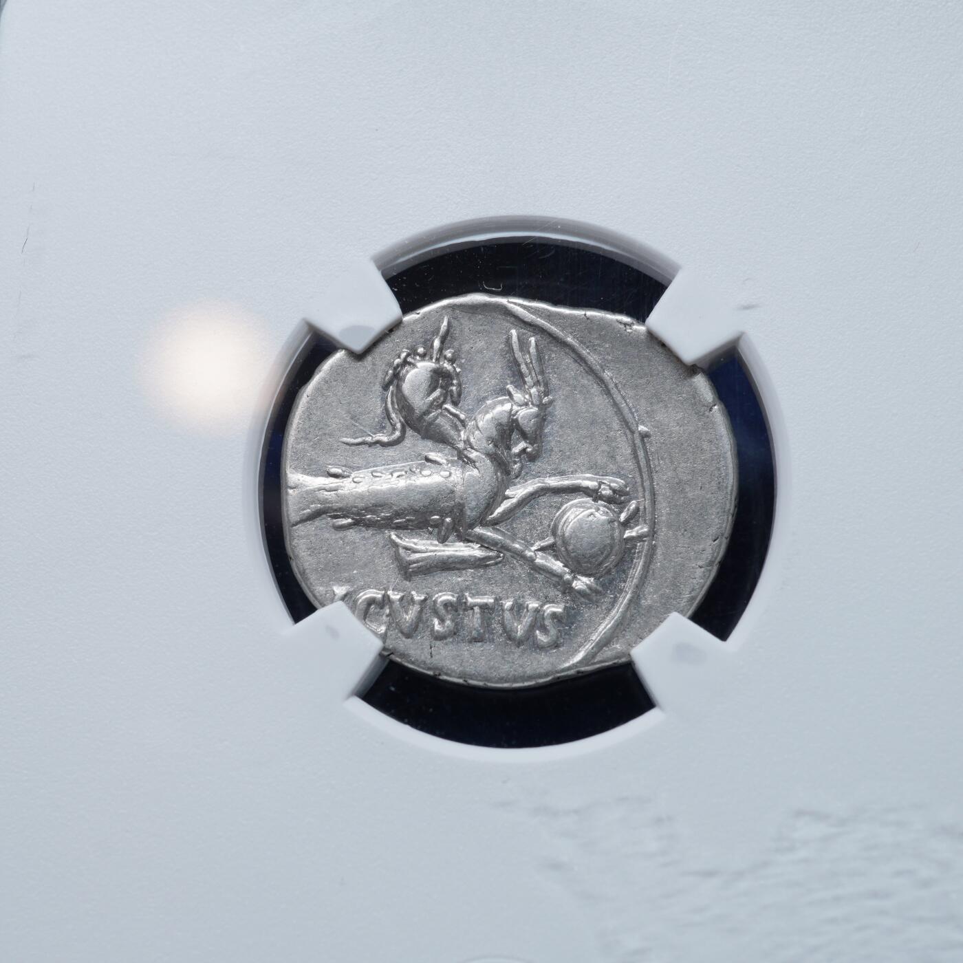 琋语集藏2026年02月欧洲古典打制币拍卖 古罗马帝国时期奥古斯都与摩羯银币（TQG评级）