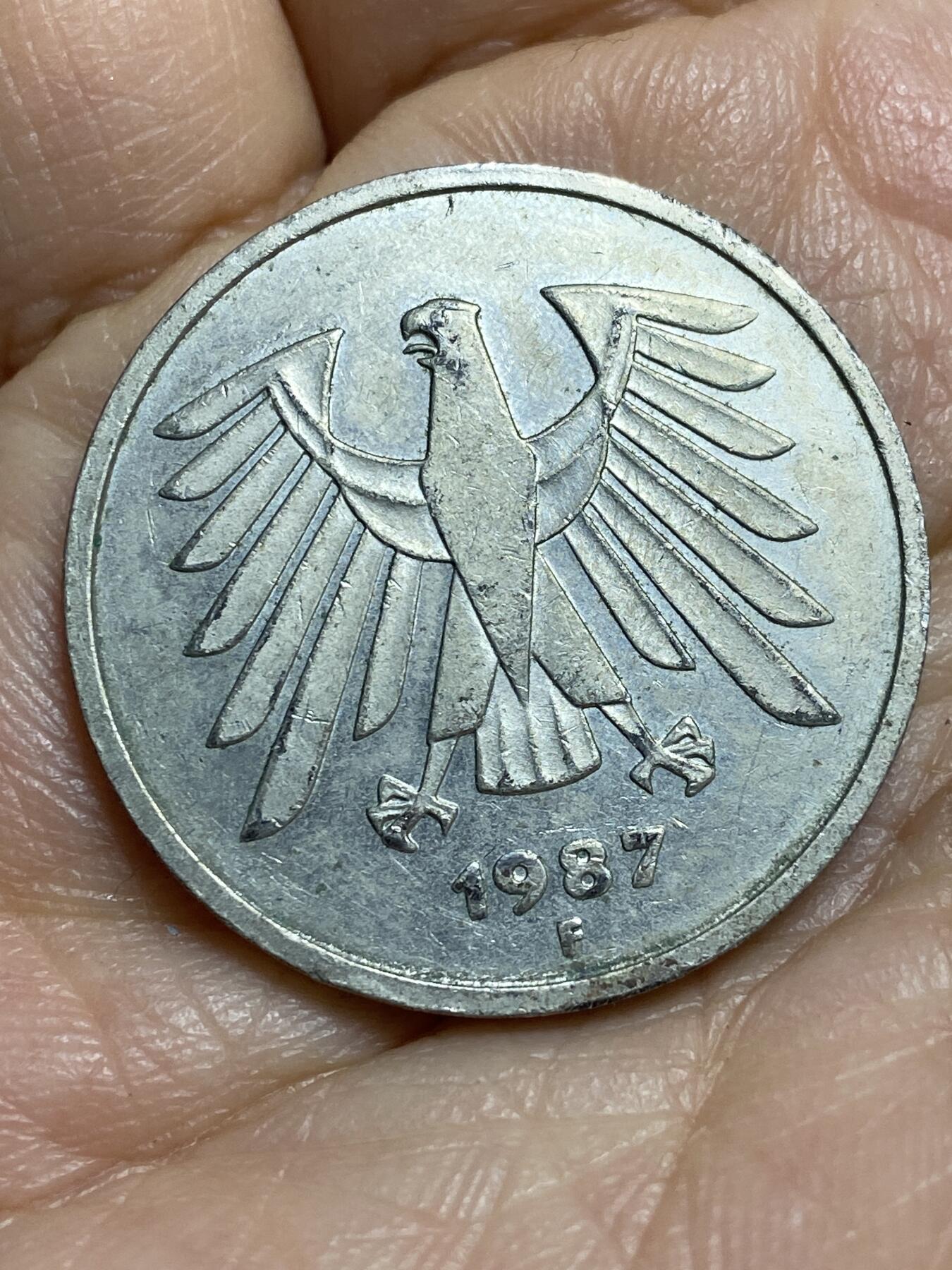 2026年第十四场(总第一百八十三场）外国好品散币场(免佣金) 德国🇩🇪1987年5马克(第二版，F标斯图加特造)