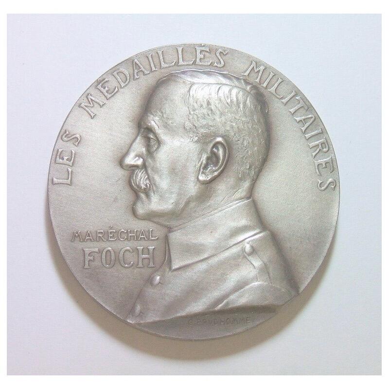 【旋风钱币】1月24日19:00准时开拍 精美欧洲币章、银币银章、第三帝国钱币等 全场包邮！ 【原盒】法国1900年前后 名将福煦元帅高浮雕精制大镀银章 50MM 带原盒