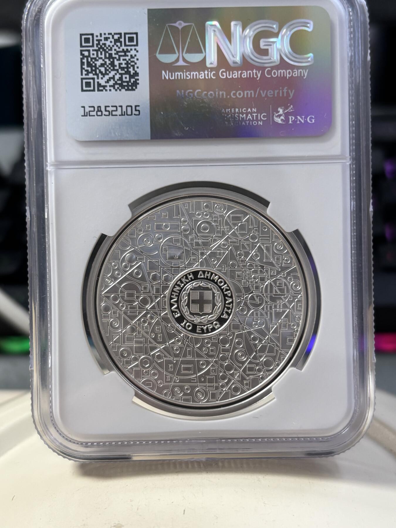 第189期拍卖 希腊2023古希腊文明系列几何之父欧几里得纪念银币NGC-PF70带盒证书，925银，发行1500枚