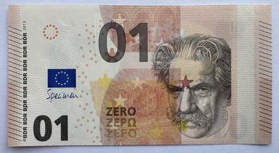 2026第2场（总第229期）：精品测试钞、连体钞综合场 - 阿尔贝特.史怀哲 01面额欧元测试钞UNC（压印版）