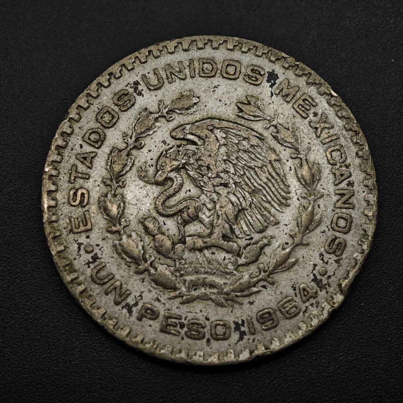 【淘币小摊】实时拍第八百五十三拍   散币银币场   满百包邮可预留二周 每周一统一发货   墨西哥1964年一比索低银币