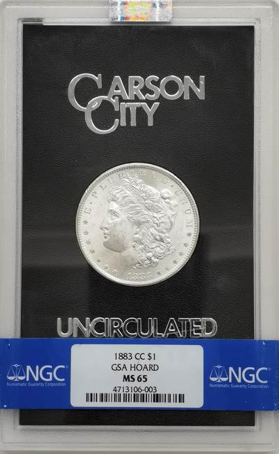 博洋堂世界钱币拍卖第158期（全场包邮） - NGC MS65 美国1883 CC 摩根 卡森厂 GSA大封装 高分难得