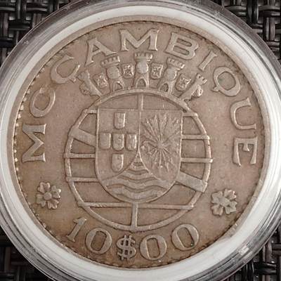 布加迪🐬～世界钱币(上海)🌾第 271 期 /  各国套币和散币 - 葡属莫桑比克🇲🇿 1974年 10埃斯库多 28mm