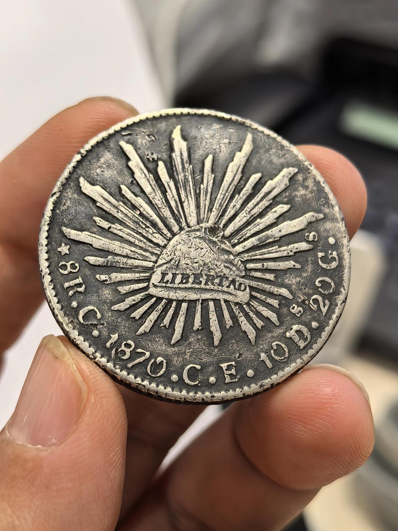 博洋堂世界钱币拍卖第158期（全场包邮） 墨西哥1870C CE版花边鹰洋 五级币