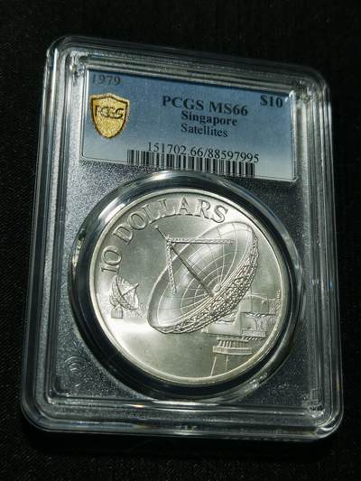 天下钱庄专场欢迎参拍 - PCGS MS66 新加坡10元银币
