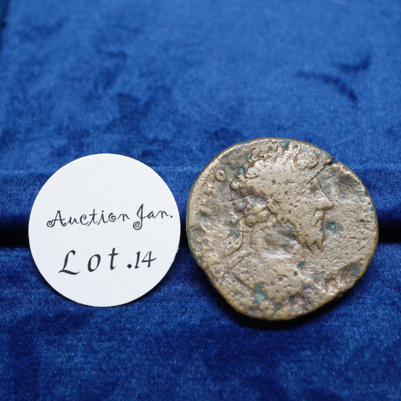 琋语集藏2026年02月欧洲古典打制币拍卖 古罗马帝国-马克.奥勒留赛斯特提大铜币