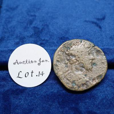 琋语集藏2026年02月欧洲古典打制币拍卖 - 古罗马帝国-马克.奥勒留赛斯特提大铜币