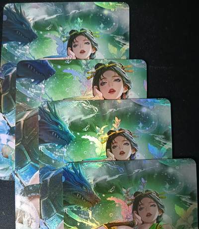 花开卡拍第61期（3月7号周六截拍，品控勿拍!!!拍品不寄存，运费5元（新疆需补运费差价或顺丰到付），自制卡难免瑕疵，可能存在轻微撞角爆边等出厂瑕疵，品控介意勿拍！） - 墨卡文创 玄武三渐变+特藏，彩闪4张