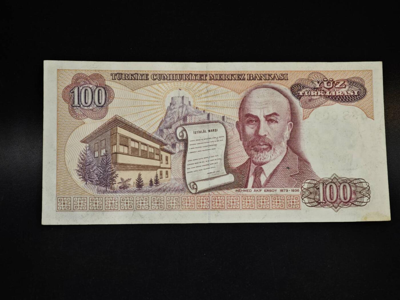 【淘币小摊】限时拍第八百五十二拍  无佣金福利纸币场  满百包邮可预留两周  周一统一发货  土耳其100里拉纸币【有折】