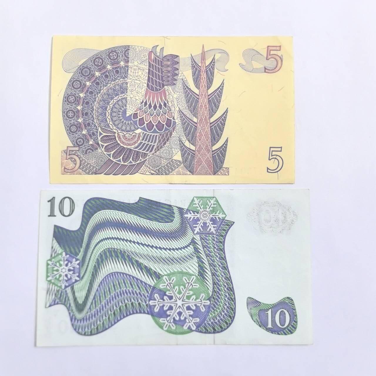 各国外币第109期 瑞典5 10克朗2张