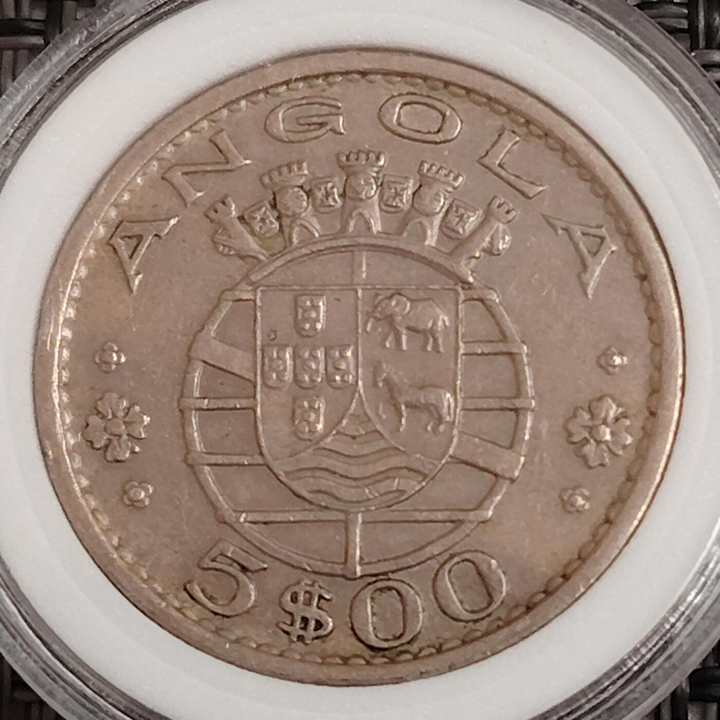 布加迪🐬～世界钱币(上海)🌾第 271 期 /  各国套币和散币 葡属安哥拉🇦🇴 1972年 5埃斯库多