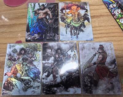 卡有江湖粉丝专场第七期（持续收拍，送拍联系我哦） - 齐卡文化卡德曼张建东水浒镜面解珍/徐宁有背面介绍，解宝/蔡福/蔡庆共5张