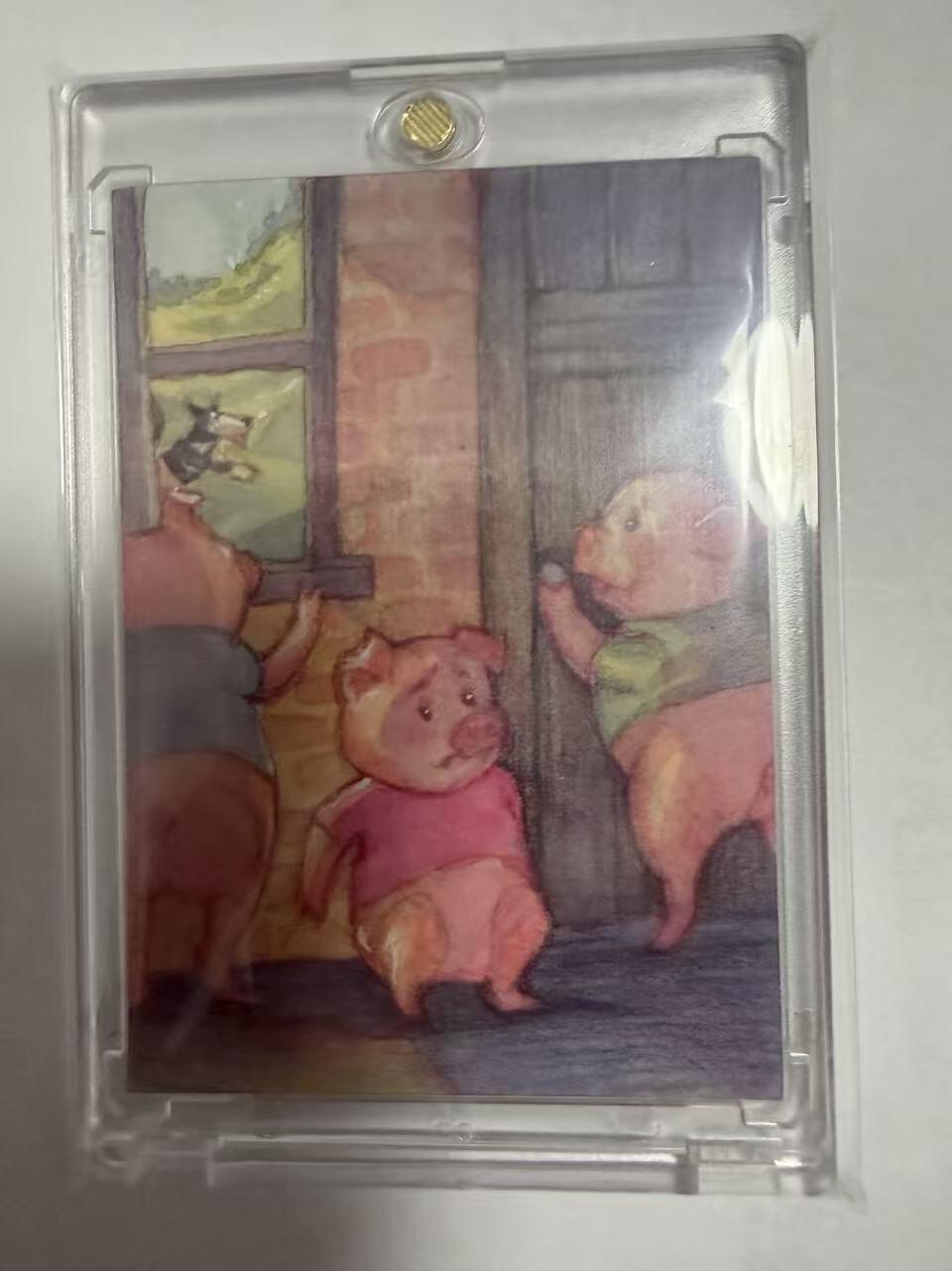 春节前倒数第三场！！龙虎卡牌-七三场（满200元包邮，无佣金，每周六结拍，欢迎送拍） 【手绘卡】2024 Faing tale手绘卡 - 三只小猪 (艾米丽亲签)