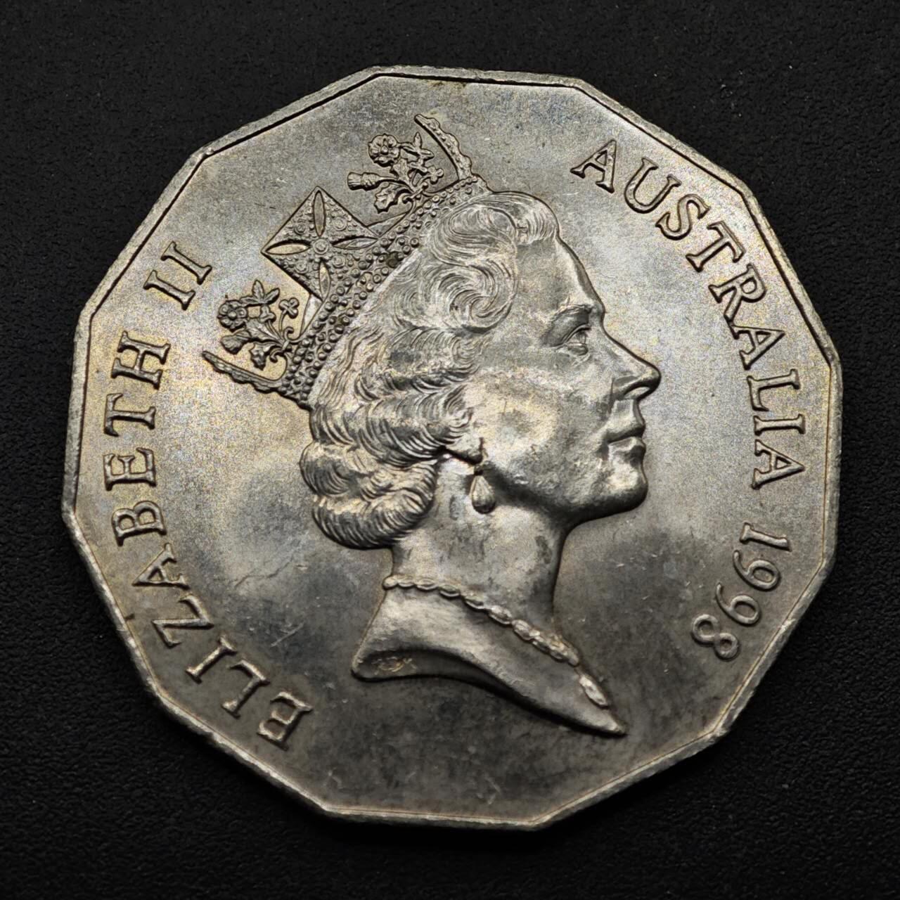 【淘币小摊】实时拍第八百五十三拍   散币银币场   满百包邮可预留二周 每周一统一发货   澳大利亚1998年50分巴斯海峡纪念币