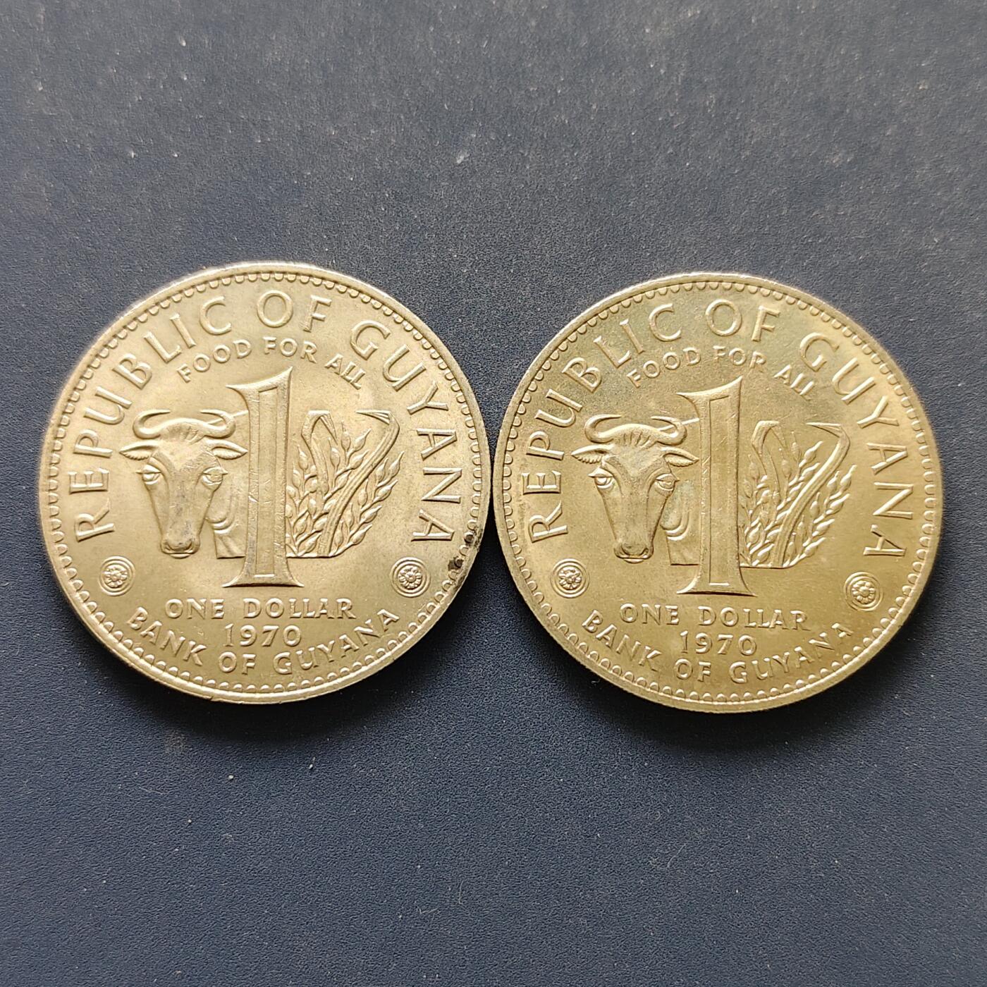 【全场包邮】纯粹捡漏拍496场-持续更新中 圭亚那1970年1元FAO纪念币2枚一组