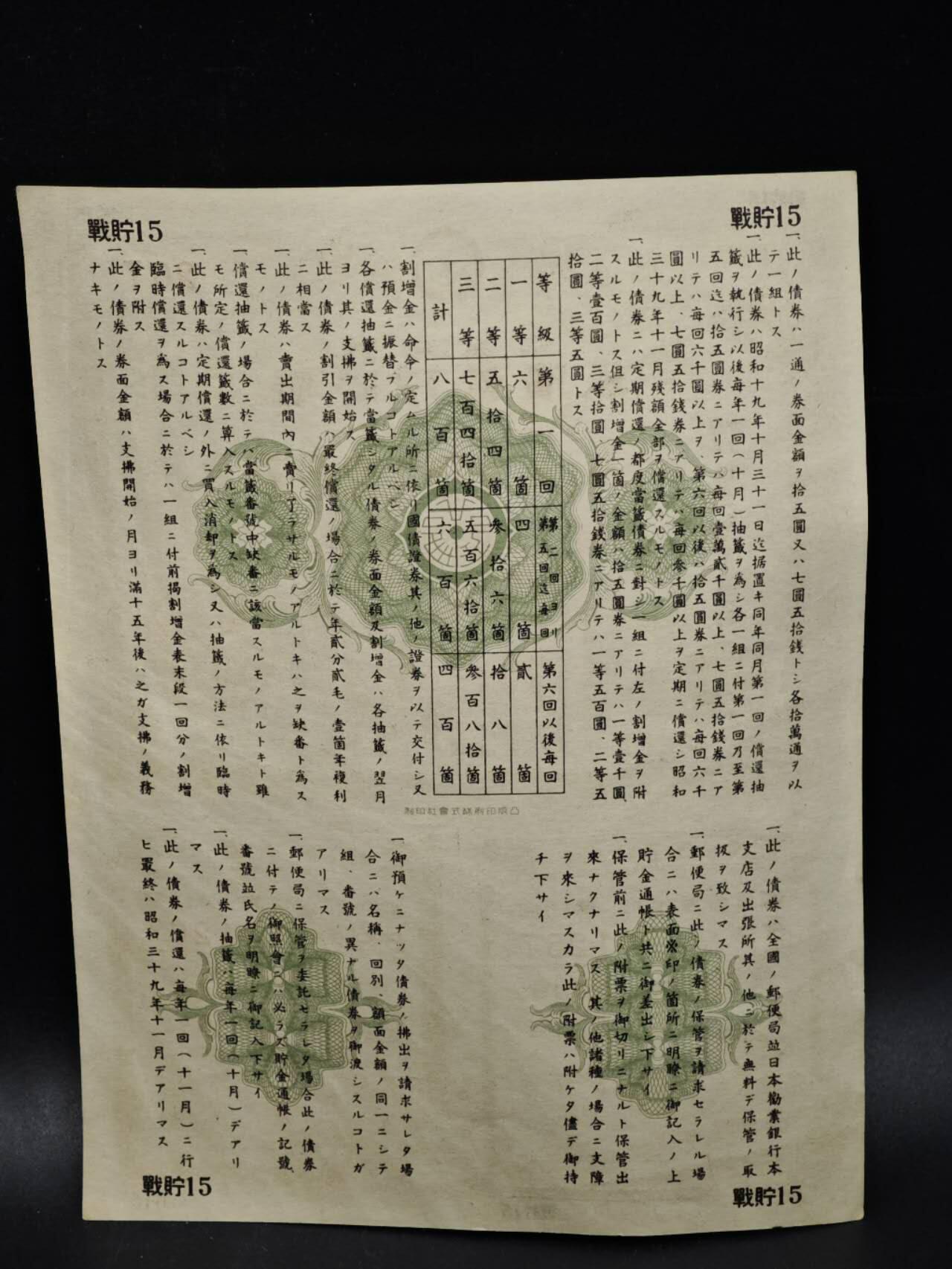 【淘币小摊】限时拍第八百五十二拍  无佣金福利纸币场  满百包邮可预留两周  周一统一发货  日本金七圆五拾钱储蓄劵【有折】