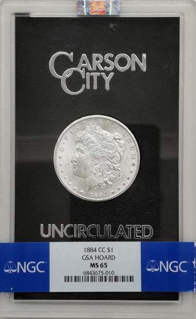 博洋堂世界钱币拍卖第158期（全场包邮） - NGC MS65 美国1884 CC 摩根 卡森厂 GSA大封装 高分难得