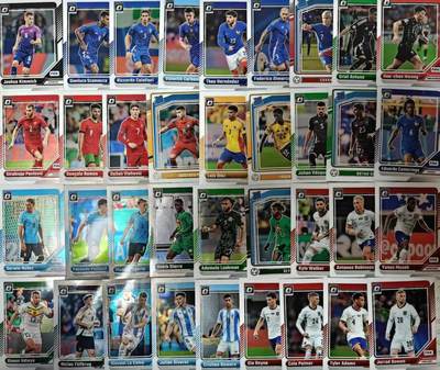 春节前倒数第三场！！龙虎卡牌-七三场（满200元包邮，无佣金，每周六结拍，欢迎送拍） - 36张折射卡Panini Donruss（杜蕾斯）系列的国际足联（FIFA）球星卡