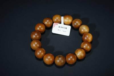 上海都达杂项专场六（全场包邮） 天然黄油格沉香1.4圆珠手串 附鉴定证书87-207