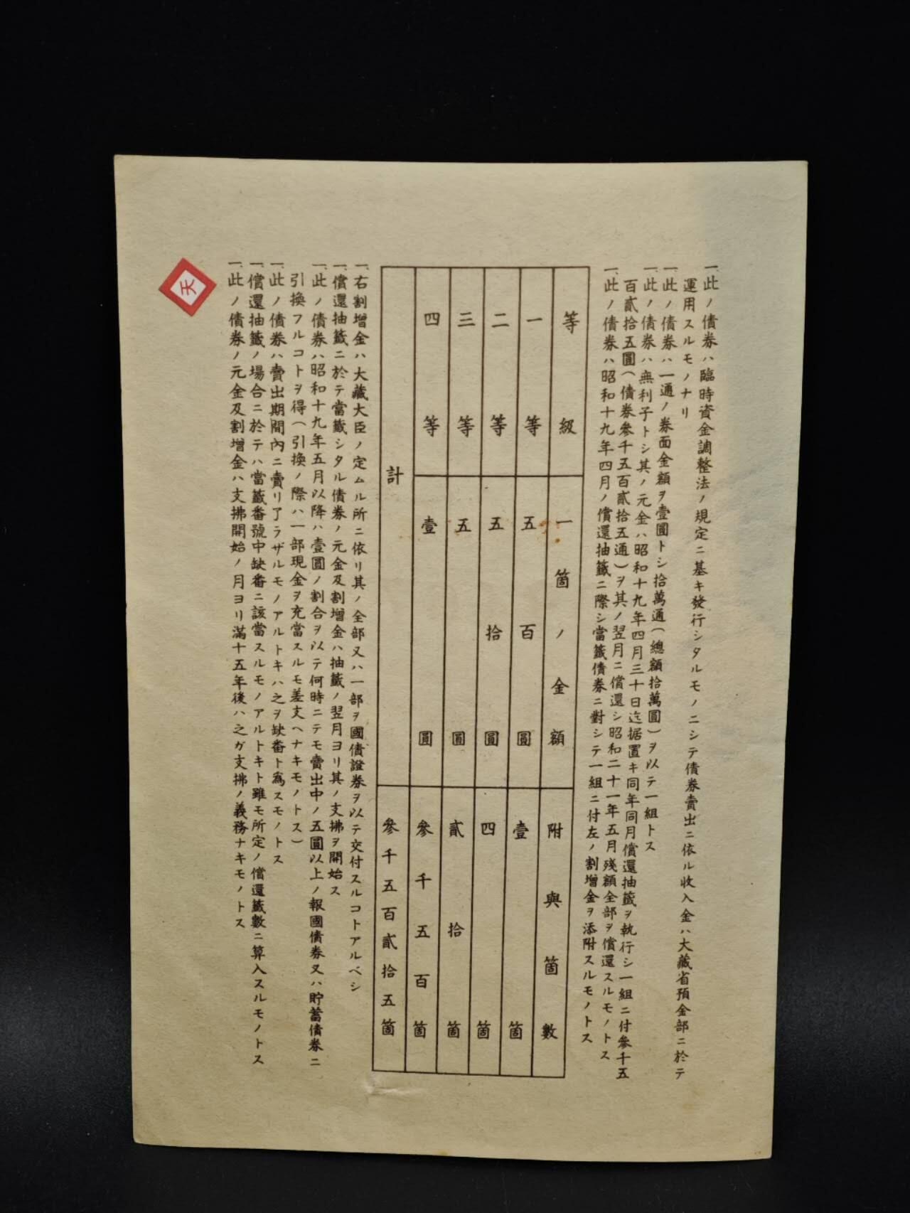 【淘币小摊】限时拍第八百五十二拍  无佣金福利纸币场  满百包邮可预留两周  周一统一发货  日本金壹圆报国债劵