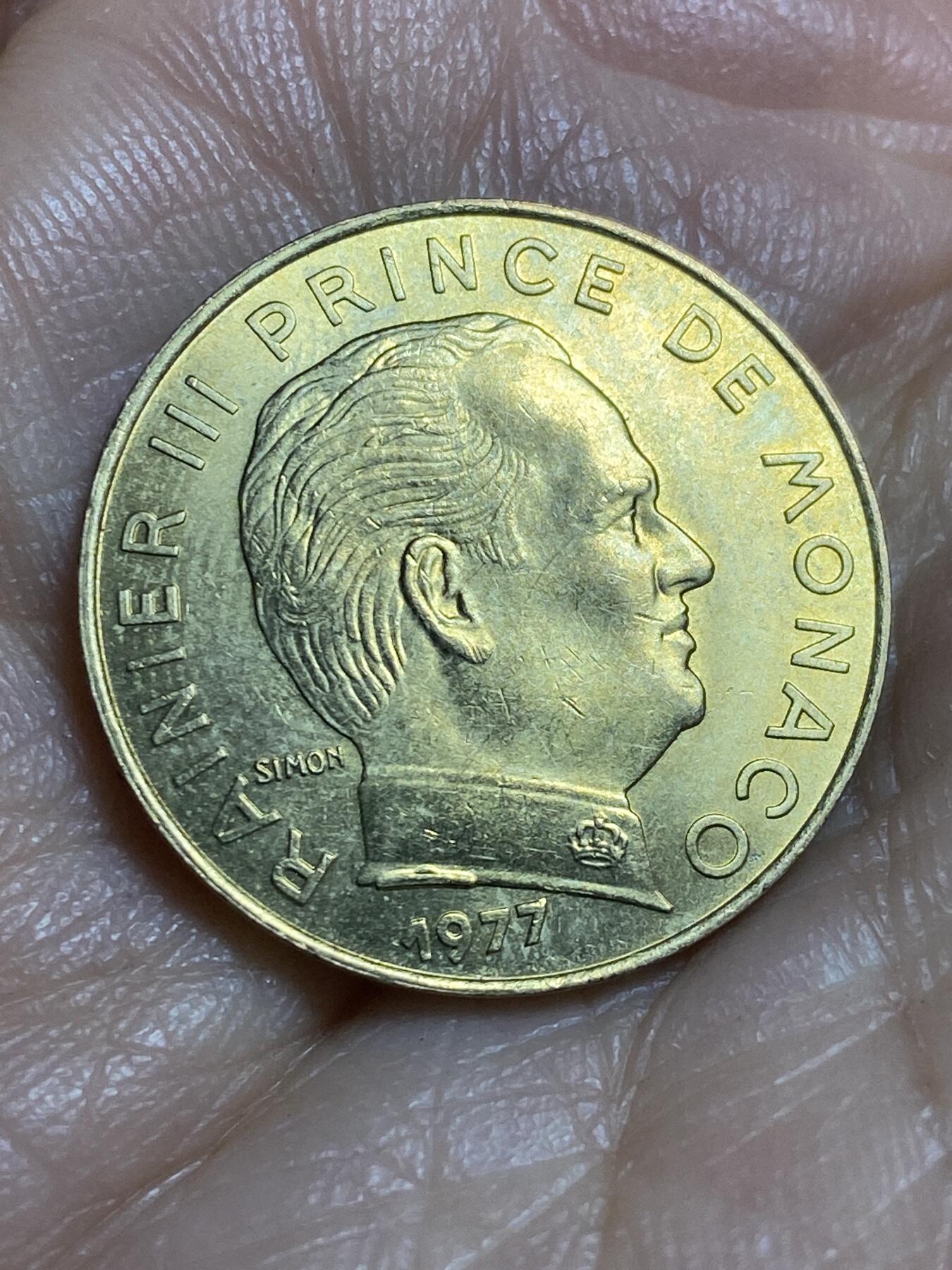 2026年第十四场(总第一百八十三场）外国好品散币场(免佣金) 摩纳哥🇲🇨1977年20分(兰尼埃三世时期，Dolphin –海豚标)