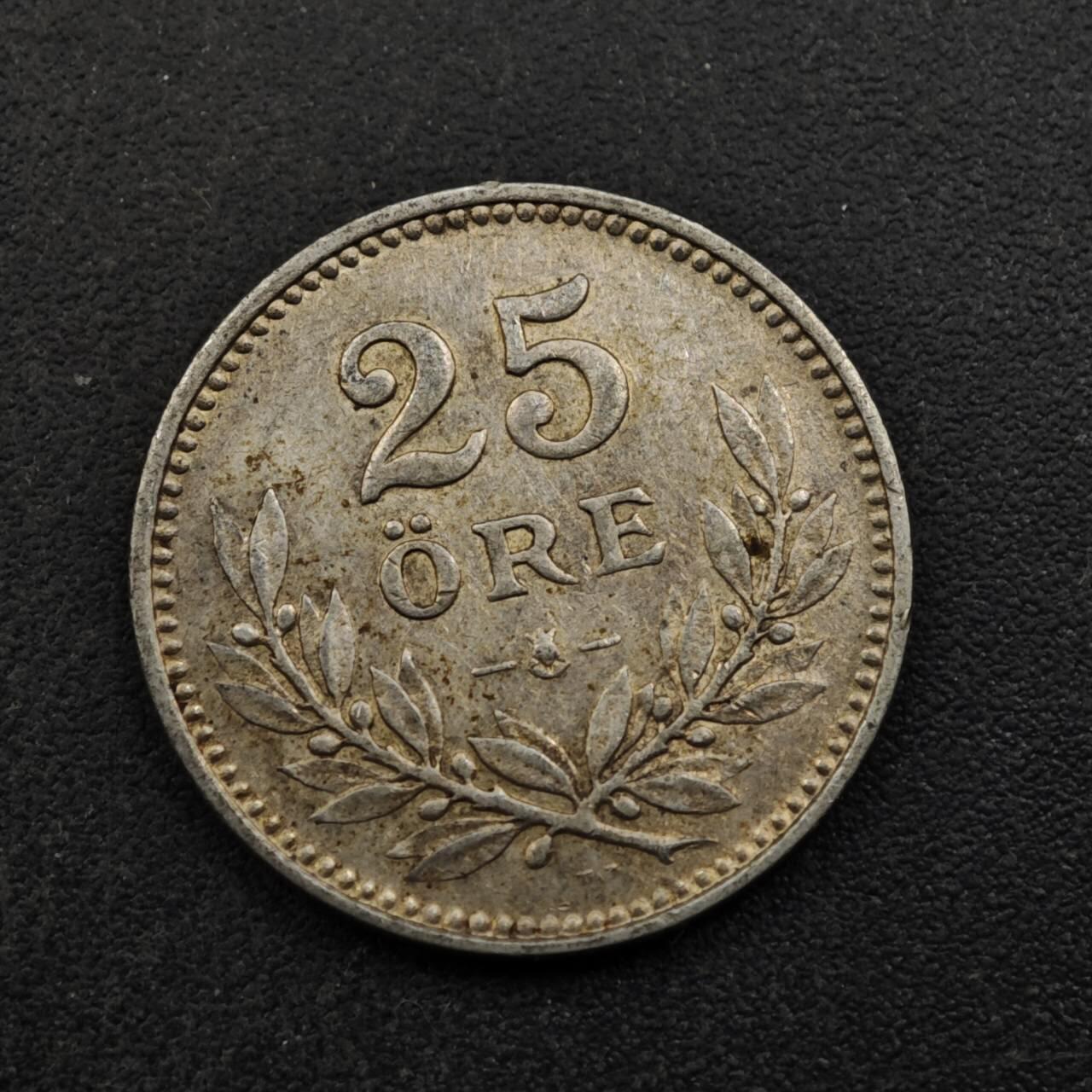 【淘币小摊】实时拍第八百五十三拍   散币银币场   满百包邮可预留二周 每周一统一发货   瑞典1919年25欧尔银币