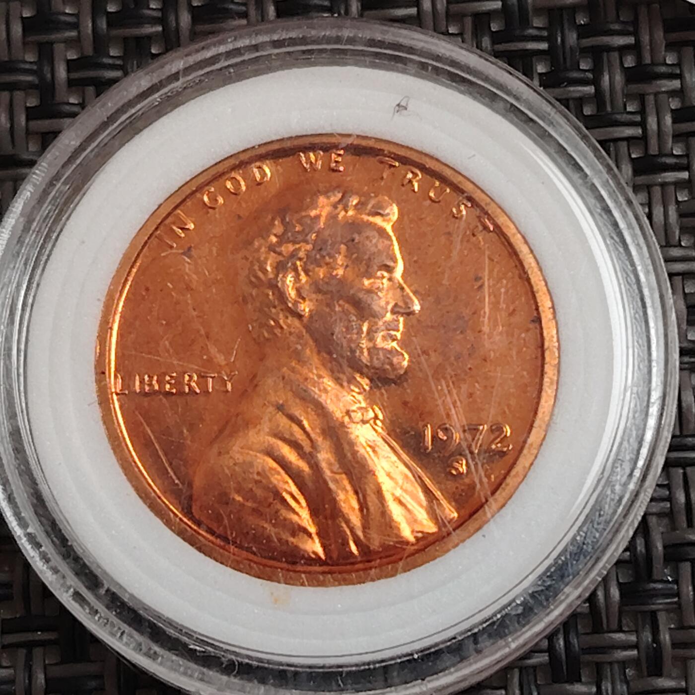 布加迪🐬～世界钱币(上海)🌾第 271 期 /  各国套币和散币 美国🇺🇸 1972年 1分 林肯头像精制币