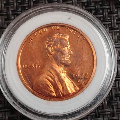 布加迪🐬～世界钱币(上海)🌾第 271 期 /  各国套币和散币 - 美国🇺🇸 1972年 1分 林肯头像精制币