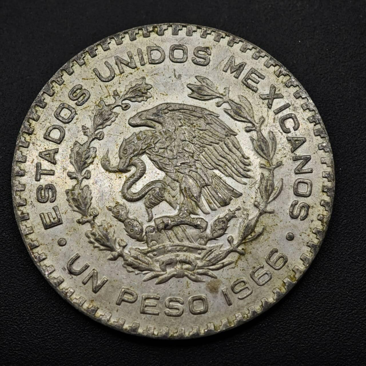 【淘币小摊】实时拍第八百五十三拍   散币银币场   满百包邮可预留二周 每周一统一发货   墨西哥1966年一比索低银币