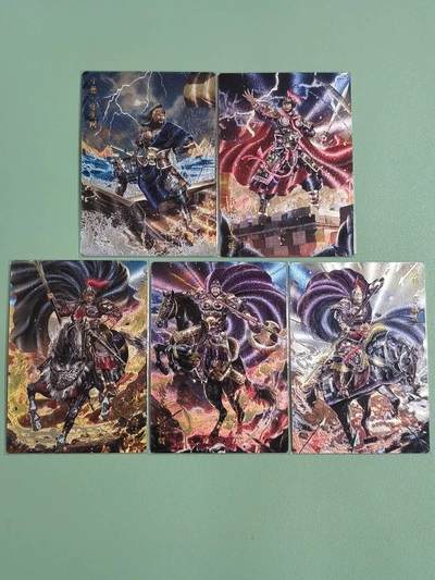 光影卡牌第29期，各家亲签，各家套卡，持续收拍品 - 白羽三国五子良将，粗闪工艺